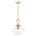 Myhouse Lighting Maxim - 11122CLSBR - One Light Pendant - Harbor - Satin Brass