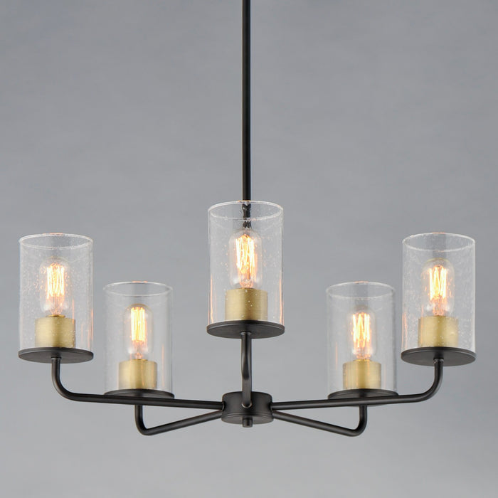 Myhouse Lighting Maxim - 11846CDABBK - Five Light Chandelier - Sleek - Antique Brass / Black