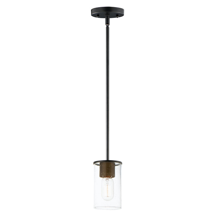 Myhouse Lighting Maxim - 91840CDABBK - One Light Mini Pendant - Sleek - Antique Brass / Black