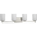 Myhouse Lighting Progress Lighting - P300344-009 - Four Light Bath Bracket - League - Brushed Nickel