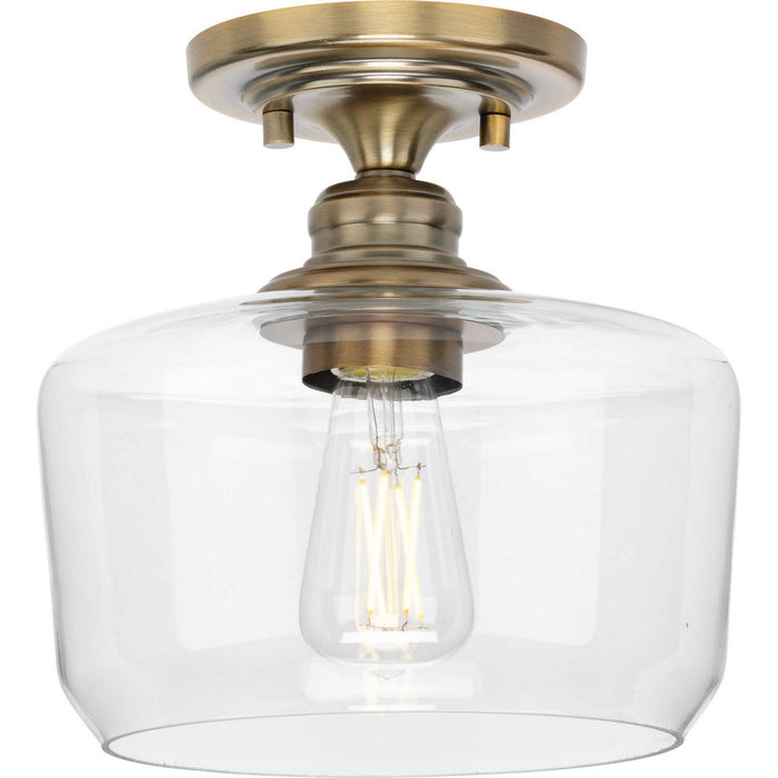 Myhouse Lighting Progress Lighting - P350214-163 - One Light Flush Mount - Aiken - Vintage Brass