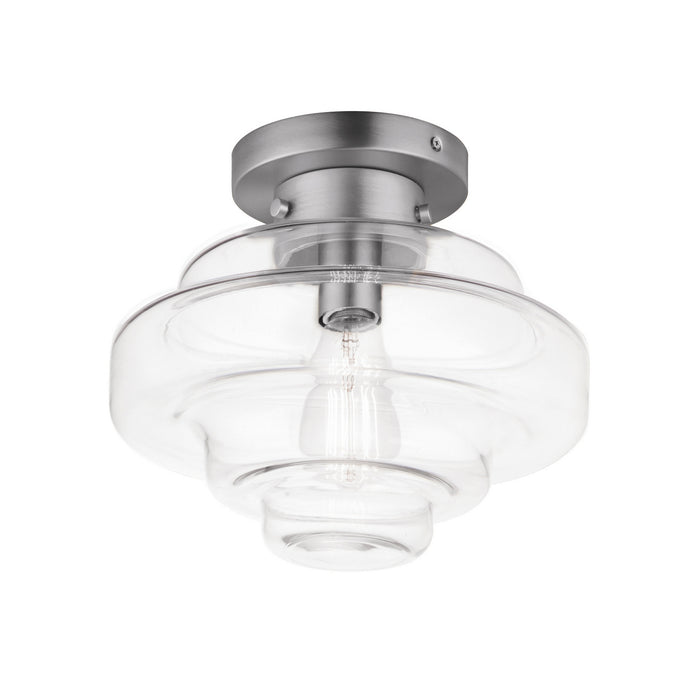 Myhouse Lighting Maxim - 11120CLSN - One Light Flush Mount - Harbor - Satin Nickel