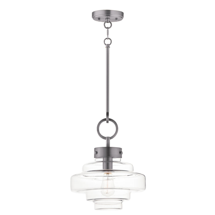 Myhouse Lighting Maxim - 11122CLSN - One Light Pendant - Harbor - Satin Nickel