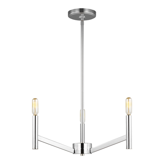 Myhouse Lighting Visual Comfort Studio - 3124303-05 - Three Light Chandelier - Vector - Chrome