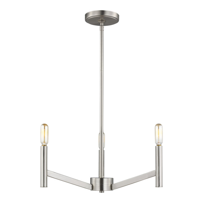 Myhouse Lighting Visual Comfort Studio - 3124303-962 - Three Light Chandelier - Vector - Brushed Nickel