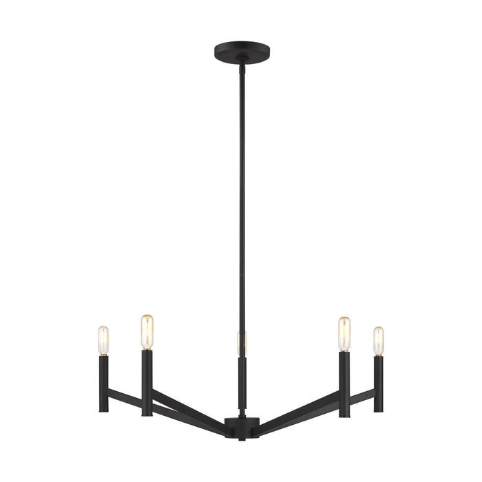 Myhouse Lighting Visual Comfort Studio - 3124305-112 - Five Light Chandelier - Vector - Midnight Black