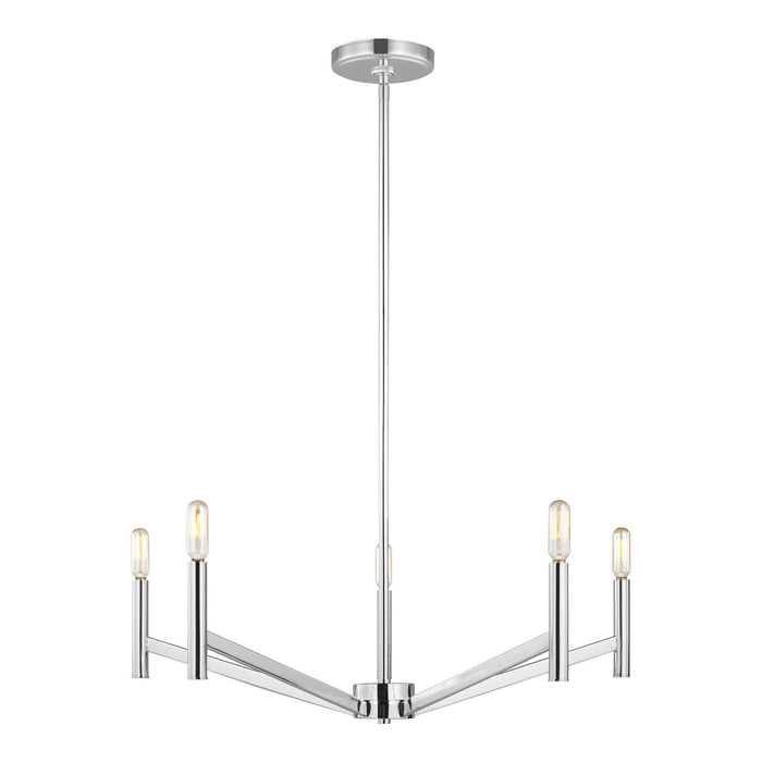 Myhouse Lighting Visual Comfort Studio - 3124305EN-05 - Five Light Chandelier - Vector - Chrome