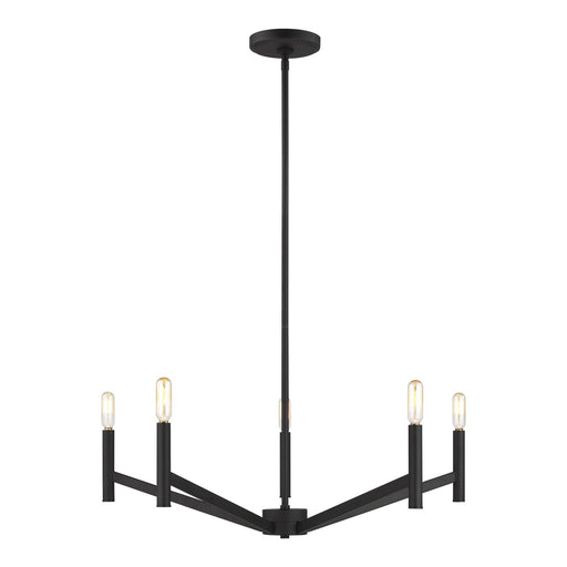 Myhouse Lighting Visual Comfort Studio - 3124305EN-112 - Five Light Chandelier - Vector - Midnight Black