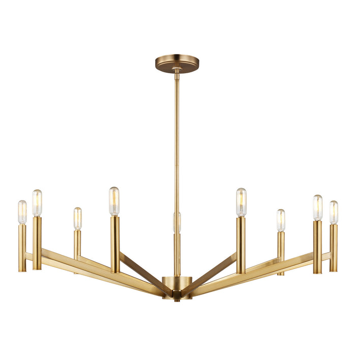 Myhouse Lighting Visual Comfort Studio - 3124309-848 - Nine Light Chandelier - Vector - Satin Brass