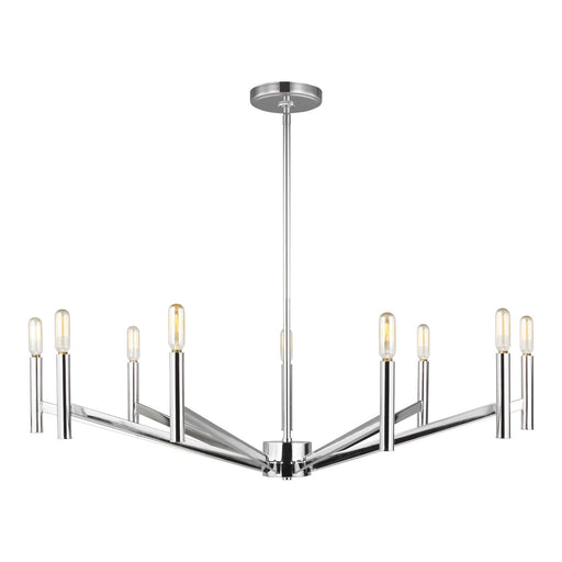 Myhouse Lighting Visual Comfort Studio - 3124309EN-05 - Nine Light Chandelier - Vector - Chrome