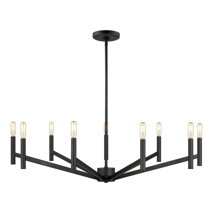 Myhouse Lighting Visual Comfort Studio - 3124309EN-112 - Nine Light Chandelier - Vector - Midnight Black