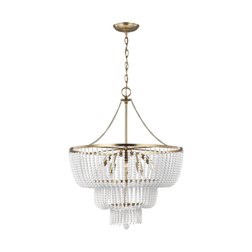 Myhouse Lighting Visual Comfort Studio - 3180706-848 - Six Light Chandelier - Jackie - Satin Brass