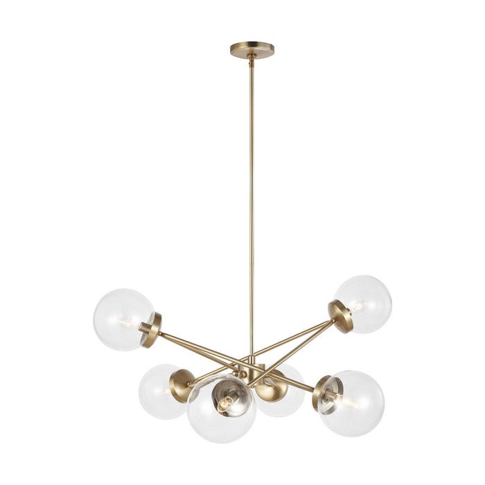 Myhouse Lighting Visual Comfort Studio - 3182706-848 - Six Light Chandelier - Tierney - Satin Brass