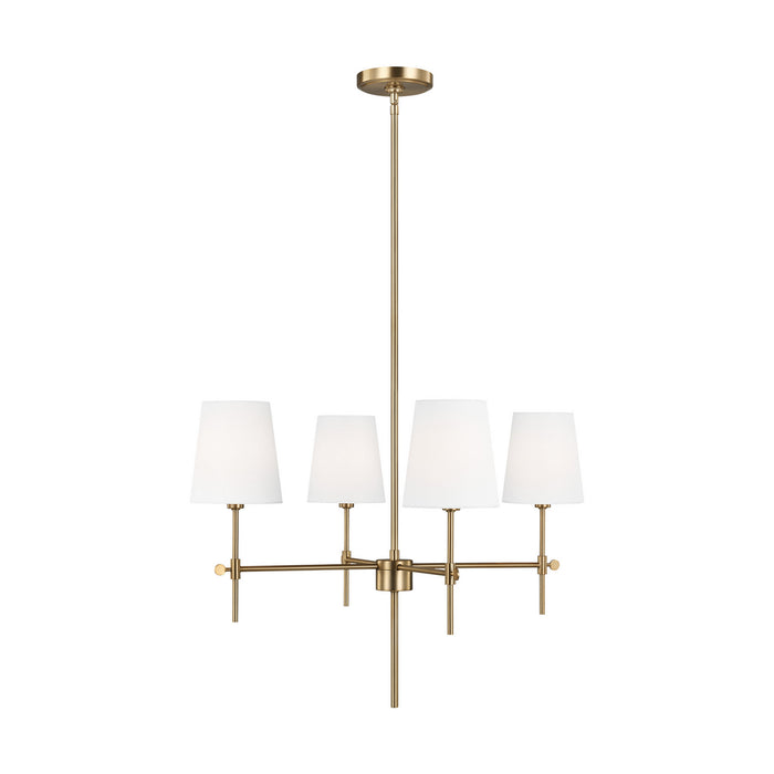 Myhouse Lighting Visual Comfort Studio - 3187204-848 - Four Light Chandelier - Baker - Satin Brass