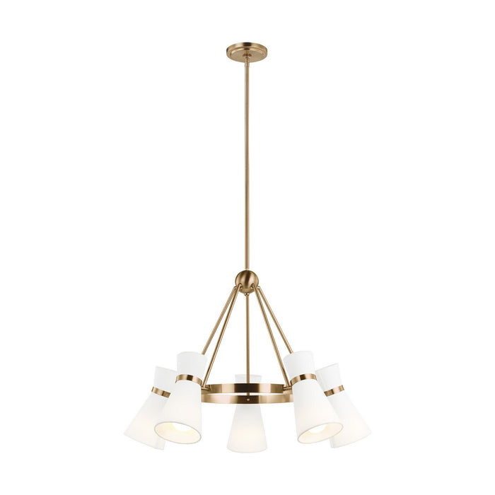 Myhouse Lighting Visual Comfort Studio - 3190505EN3-848 - Five Light Chandelier - Clark - Satin Brass