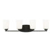 Myhouse Lighting Generation Lighting - 4428904-112 - Four Light Wall / Bath - Franport - Midnight Black