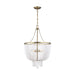 Myhouse Lighting Visual Comfort Studio - 5180704-848 - Four Light Pendant - Jackie - Satin Brass