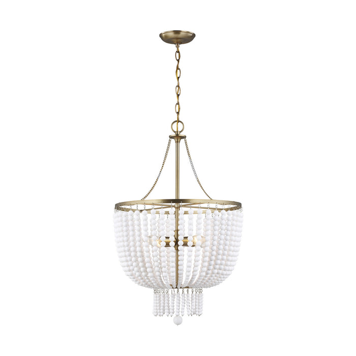 Myhouse Lighting Visual Comfort Studio - 5180704EN-848 - Four Light Pendant - Jackie - Satin Brass