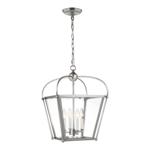 Myhouse Lighting Visual Comfort Studio - 5191004EN-965 - Four Light Lantern - Charleston - Antique Brushed Nickel