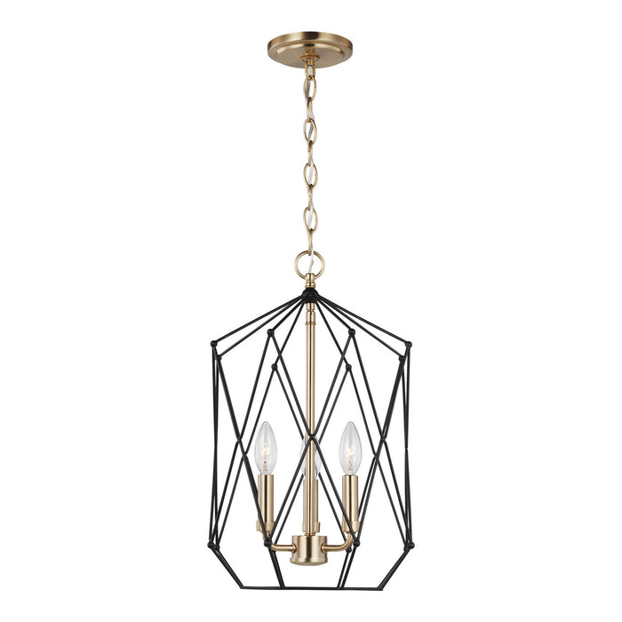 Myhouse Lighting Visual Comfort Studio - 5234103-848 - Three Light Lantern - Zarra - Satin Brass