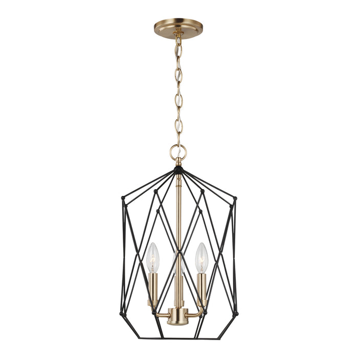 Myhouse Lighting Visual Comfort Studio - 5234103EN-848 - Three Light Lantern - Zarra - Satin Brass