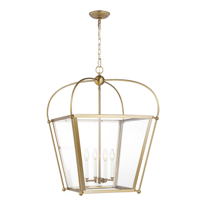 Myhouse Lighting Visual Comfort Studio - 5291004-848 - Four Light Foyer - Charleston - Satin Brass