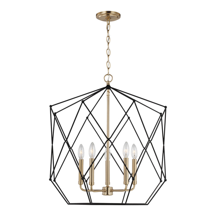 Myhouse Lighting Visual Comfort Studio - 5334105-848 - Five Light Lantern - Zarra - Satin Brass