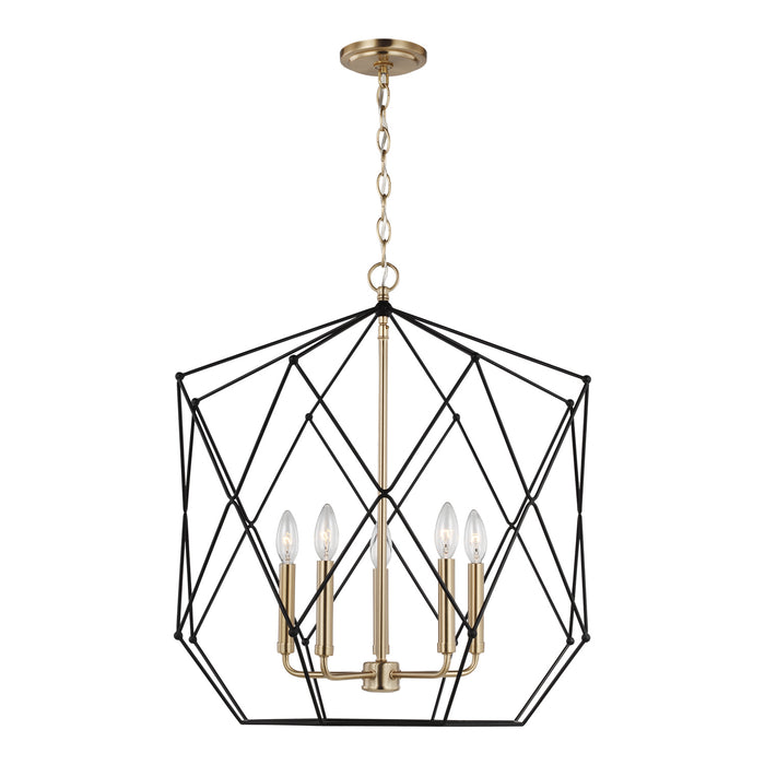 Myhouse Lighting Visual Comfort Studio - 5334105EN-848 - Five Light Lantern - Zarra - Satin Brass