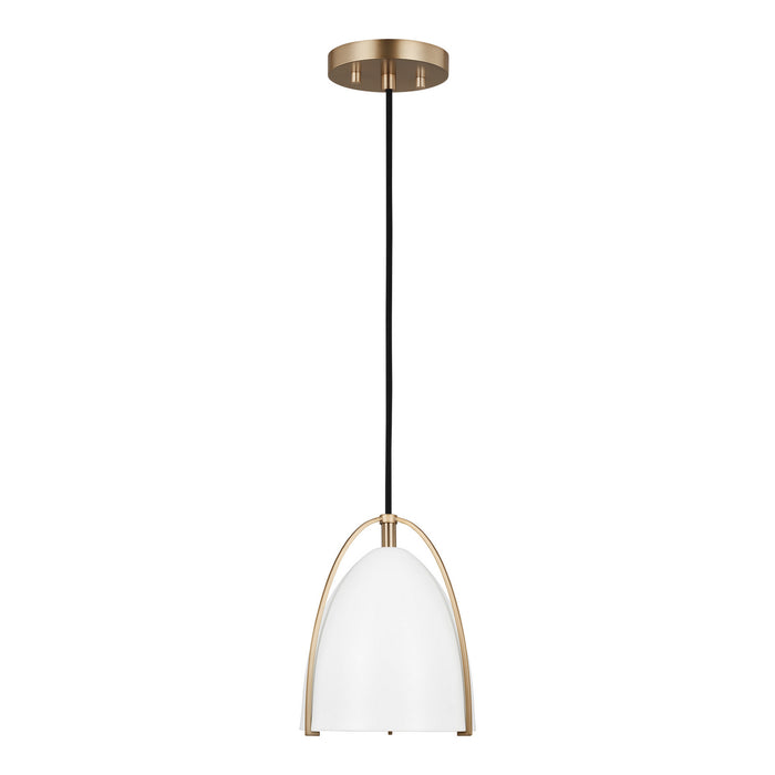 Myhouse Lighting Visual Comfort Studio - 6151801-848 - One Light Mini-Pendant - Norman - Satin Brass