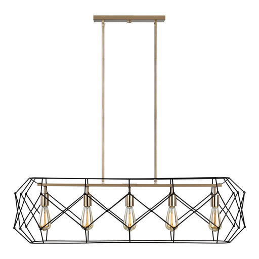 Myhouse Lighting Visual Comfort Studio - 6634105-848 - Five Light Linear Chandelier - Zarra - Satin Brass