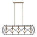 Myhouse Lighting Visual Comfort Studio - 6634105-848 - Five Light Linear Chandelier - Zarra - Satin Brass