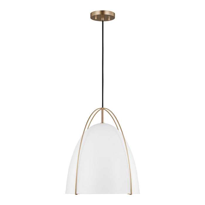 Myhouse Lighting Visual Comfort Studio - 6651801-848 - One Light Pendant - Norman - Satin Brass