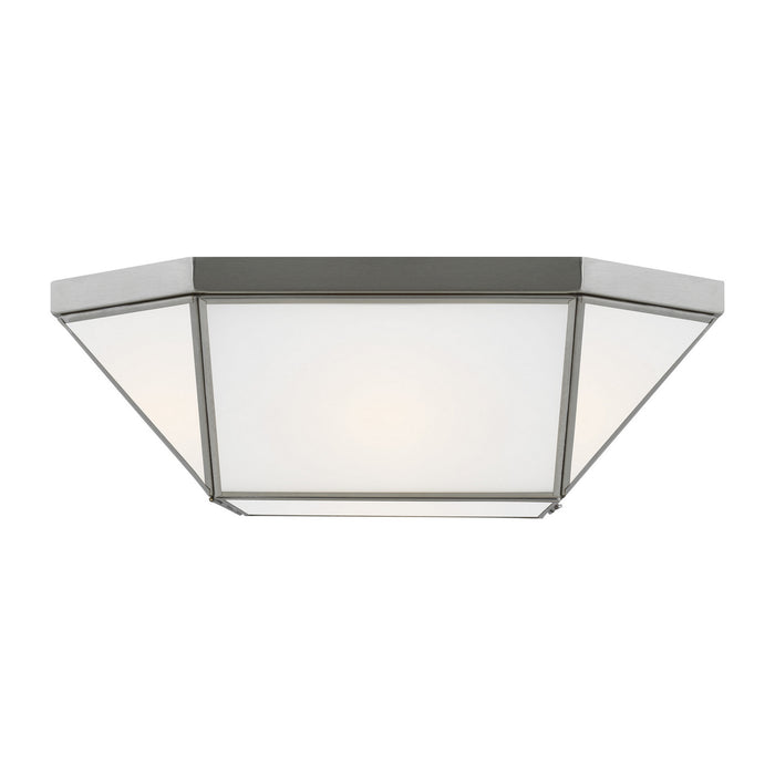 Myhouse Lighting Visual Comfort Studio - 7579452-962 - Two Light Flush Mount - Morrison - Brushed Nickel