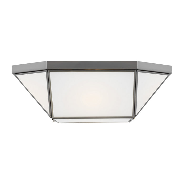 Myhouse Lighting Visual Comfort Studio - 7579452-965 - Two Light Flush Mount - Morrison - Antique Brushed Nickel