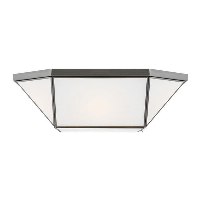 Myhouse Lighting Visual Comfort Studio - 7679454-965 - Four Light Flush Mount - Morrison - Antique Brushed Nickel