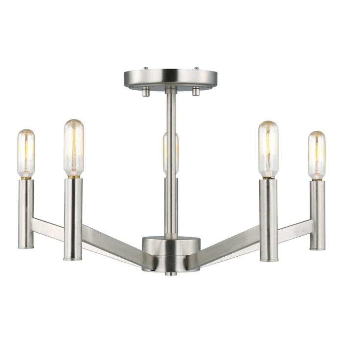 Myhouse Lighting Visual Comfort Studio - 7724305-962 - Five Light Semi-Flush Mount - Vector - Brushed Nickel