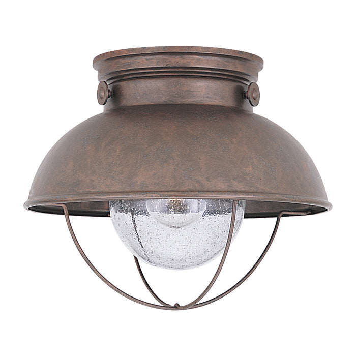 Myhouse Lighting Generation Lighting - 8869EN3-44 - One Light Outdoor Flush Mount - Sebring - Weathered Copper