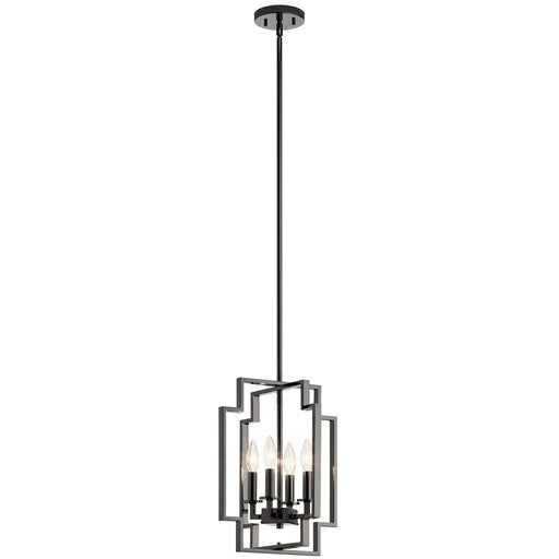 Myhouse Lighting Kichler - 43964MCH - Four Light Pendant - Downtown Deco - Midnight Chrome