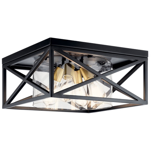 Myhouse Lighting Kichler - 44084BK - Four Light Flush Mount - Moorgate - Black