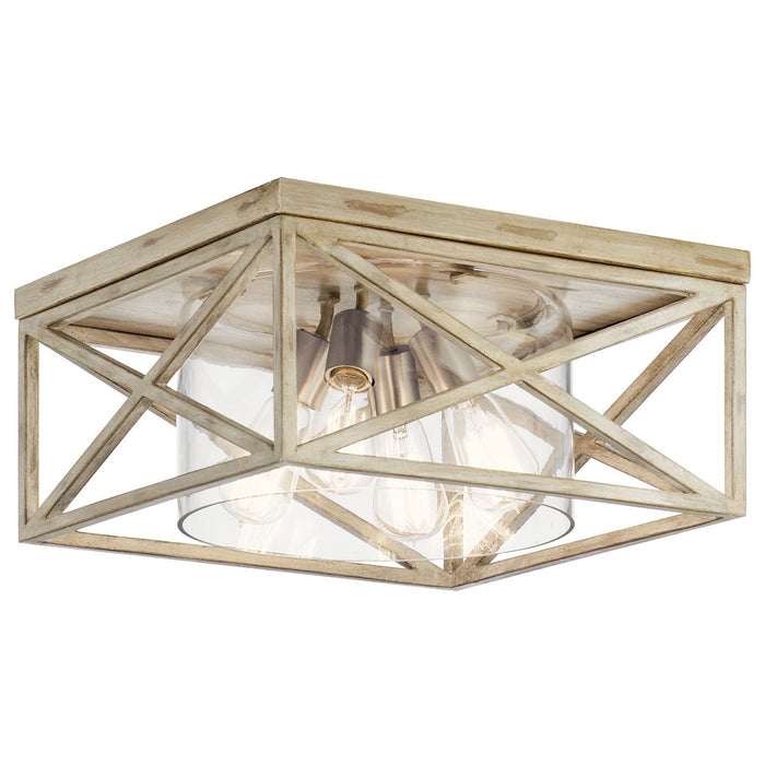 Myhouse Lighting Kichler - 44084DAW - Four Light Flush Mount - Moorgate - Distressed Antique White