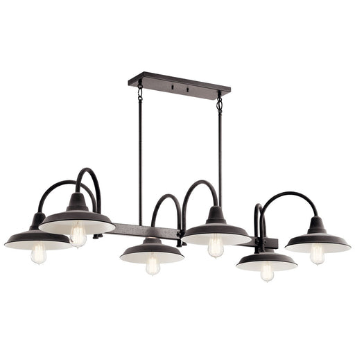 Myhouse Lighting Kichler - 52408WZC - Six Light Linear Chandelier - Marrus - Weathered Zinc