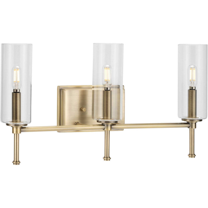 Myhouse Lighting Progress Lighting - P300358-163 - Three Light Bath Bracket - Elara - Vintage Brass