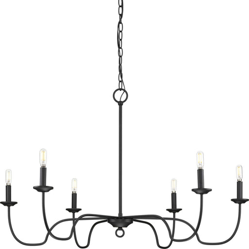 Myhouse Lighting Progress Lighting - P400292-31M - Six Light Chandelier - Canebrake - Matte Black