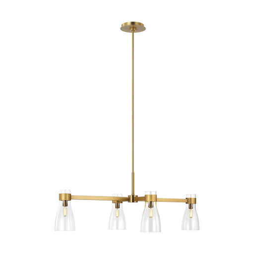 Myhouse Lighting Visual Comfort Studio - AEC1014BBS - Four Light Linear Chandelier - Moritz - Burnished Brass