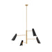 Myhouse Lighting Visual Comfort Studio - AEC1024BBSMBK - Four Light Chandelier - Tresa - Midnight Black and Burnished Brass