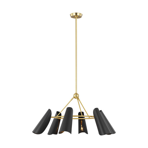 Myhouse Lighting Visual Comfort Studio - AEC1036BBSMBK - Six Light Chandelier - Tresa - Midnight Black and Burnished Brass