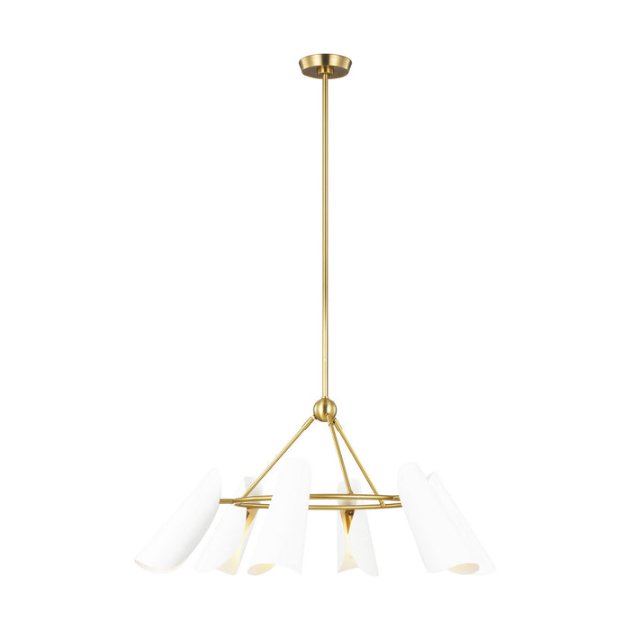 Myhouse Lighting Visual Comfort Studio - AEC1036BBSMWT - Six Light Chandelier - Tresa - Matte White and Burnished Brass