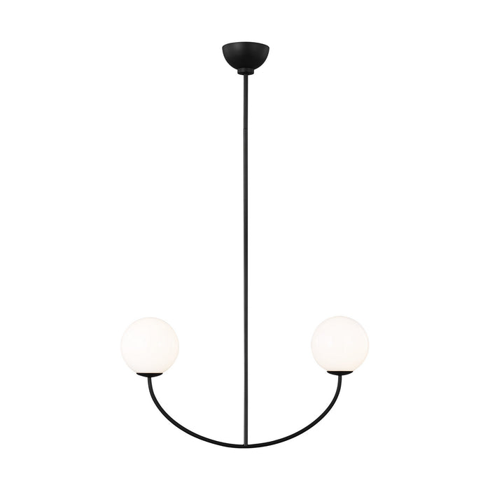 Myhouse Lighting Visual Comfort Studio - AEC1042MBK - Two Light Linear Chandelier - Galassia - Midnight Black