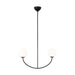 Myhouse Lighting Visual Comfort Studio - AEC1042MBK - Two Light Linear Chandelier - Galassia - Midnight Black