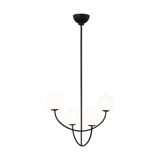 Myhouse Lighting Visual Comfort Studio - AEC1054MBK - Four Light Chandelier - Galassia - Midnight Black